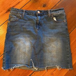 High waisted denim skirt